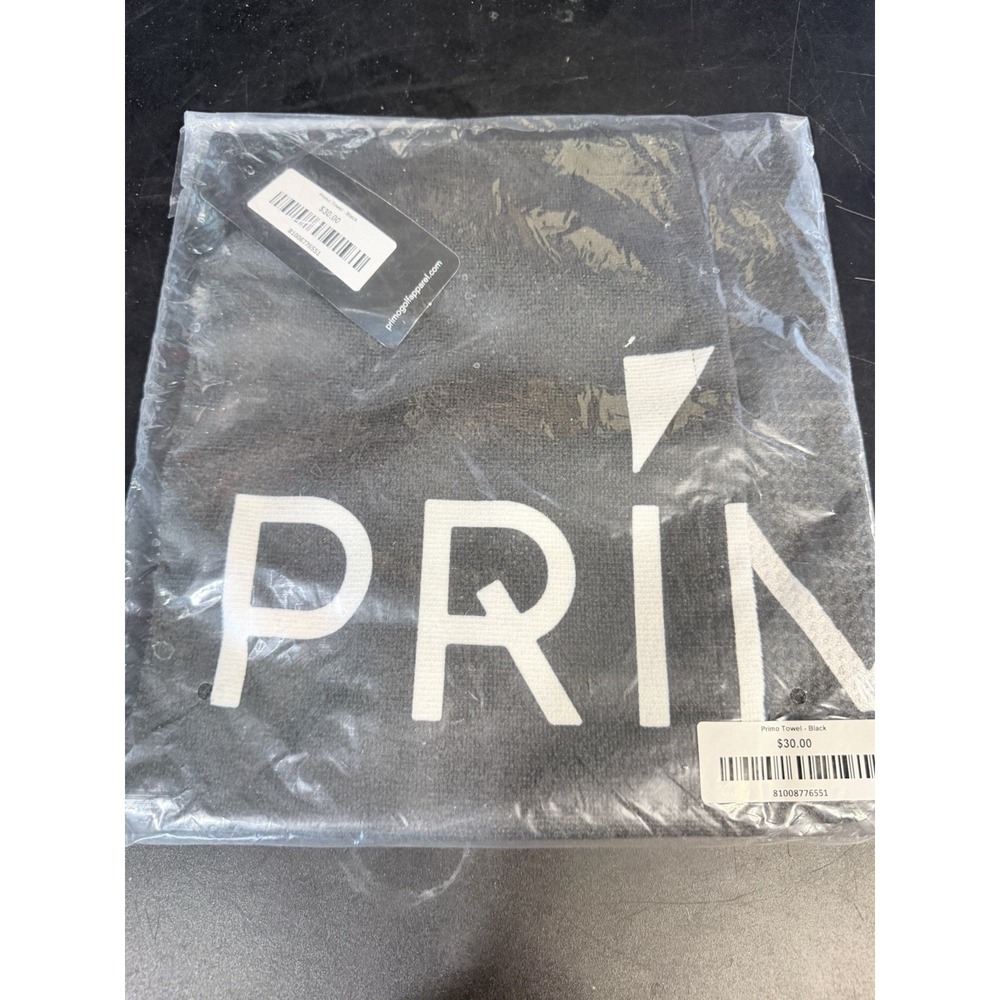 Primo White Microfiber Golf Towel Grey New With Tags